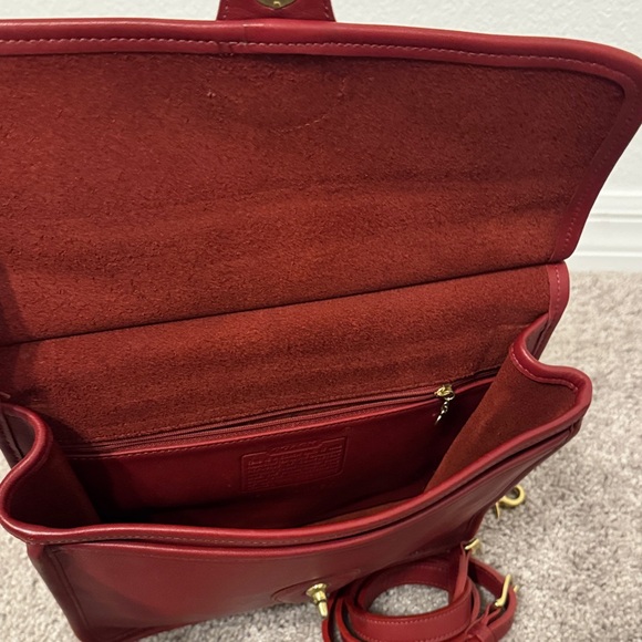 Vintage Coach 9927 Willis Crossbody Shoulder Handle Bag Red Leather - Picture 8 of 15
